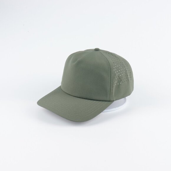 Blank 5 Panel Performance Soft Structured Hats- 12 pack in Color Green - Picture 1 of 6